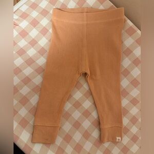 Zara Kids Ribbed Leggings in Tan Orange